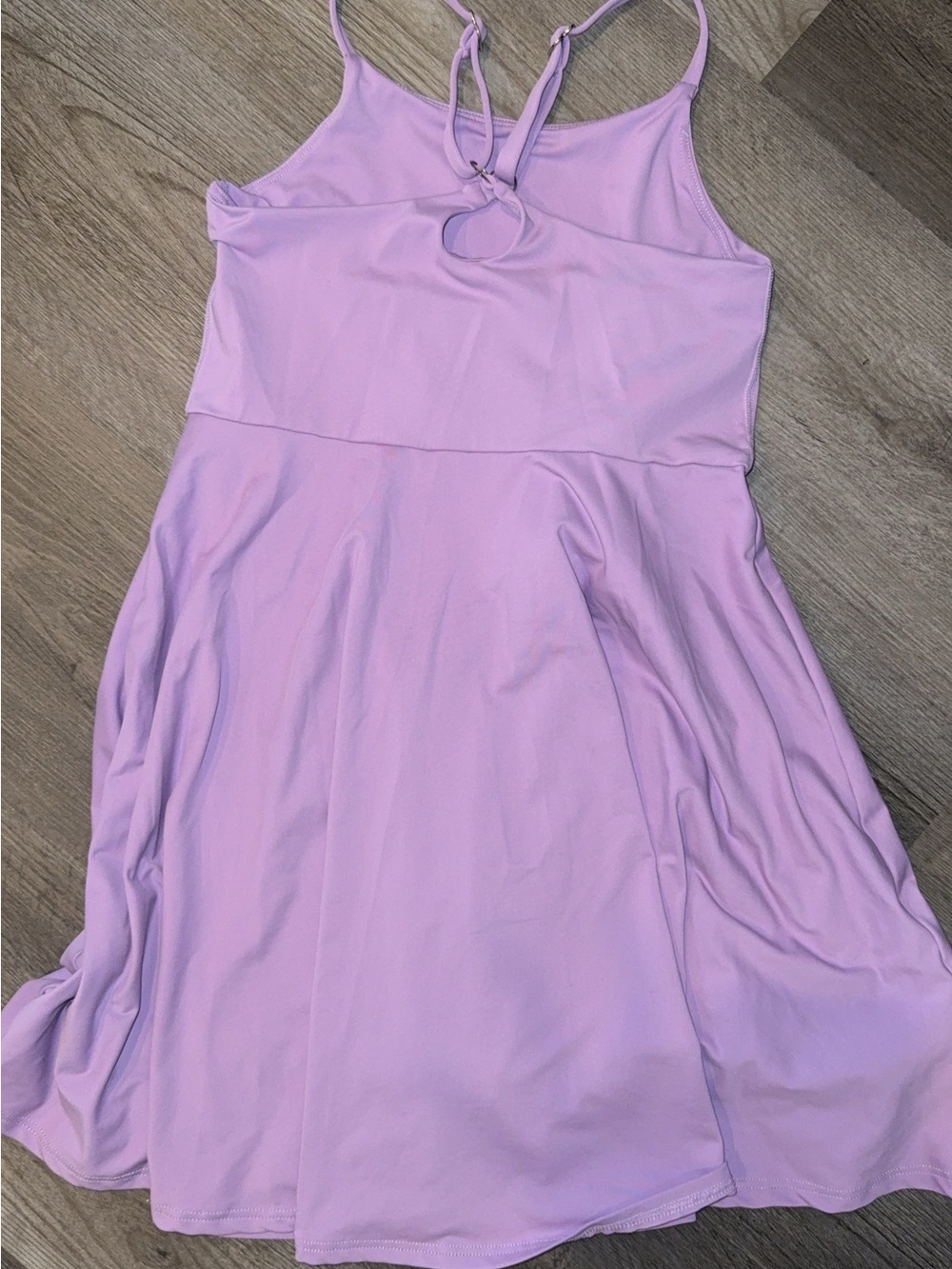 Lilac Spaghetti Strap Athletic Dress w/ Built In Shorts + Pockets